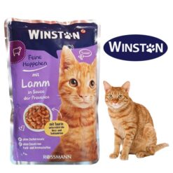 پوچ گربه وینستون گوشت بره حاوی پروپونس 100 گرم (بسته بندی جدید)