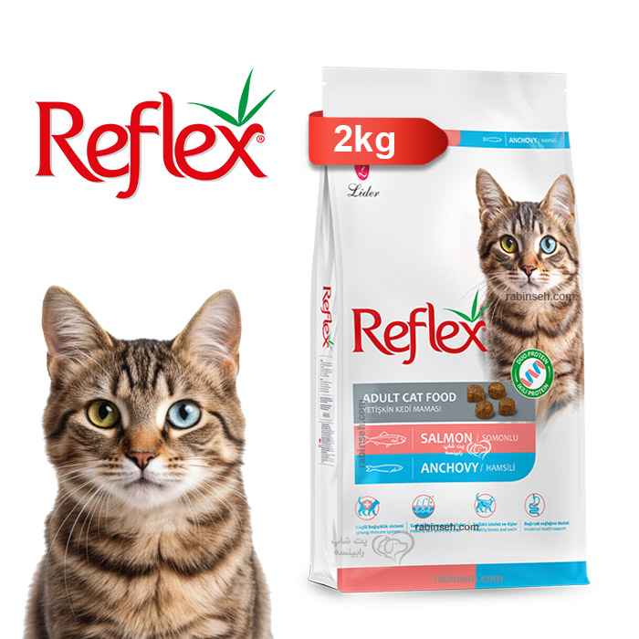 غذای خشک گربه رفلکس با طعم ماهی آنچوی و سالمون 2 کیلوگرم – اورجینال