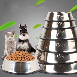 ظرف استیل آب و غذا سگ و گربه مدل پنجه