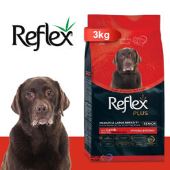 غذای خشک سگ مسن رفلکس پلاس نژاد متوسط و بزرگ طعم بره و برنج 3 کیلوگرم