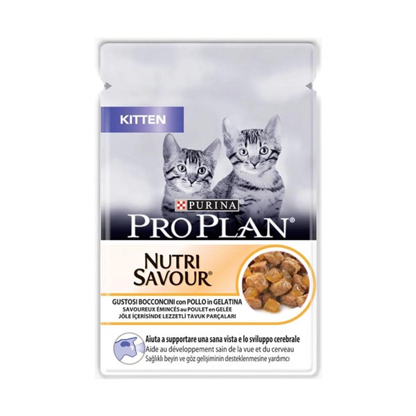 پوچ بچه گربه پروپلن فرانسه ProPlan Kitten Chicken وزن 85 گرم