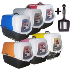 ظرف خاک مسقف گربه جورج سایز بزرگ + بیلچه + فیلتر هوا رایگان