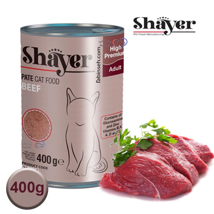 کنسرو گربه پته ای شایر گوشت 400 گرم