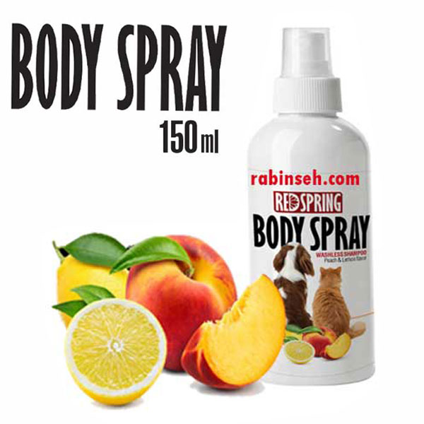 اسپری ضد عفونی بدن سگ و گربه رد اسپرینگ با رایحه هلو و لیمو 150 میل