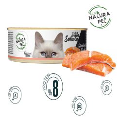 کنسرو گربه عقیم شده ناتورا پت ترکیه طعم سالمون 80 گرم