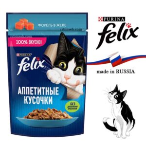 پوچ گربه فلیکس تن در ژله 75 گرم - روسیه