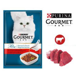 پوچ گربه گورمت گوساله در سس 85 گرم