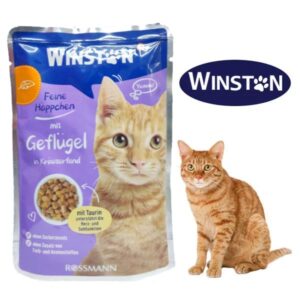 پوچ گربه وینستون طعم مرغ در گیاهان معطر 100 گرم