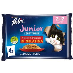 پوچ بچه گربه کیتن فلیکس فرانسه مرغ و گوساله پک 4 عددی