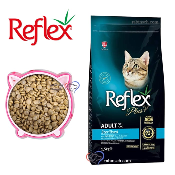 غذای خشک گربه عقیم شده رفلکس پلاس طعم سالمون فله ای - اورجینال (بسته بندی رابینسه)