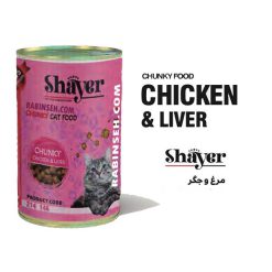 کنسرو گربه چانکی شایر مرغ و جگر در سس جگر 400 گرم