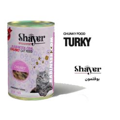 کنسرو گربه چانکی شایر بوقلمون در سس گوشت 400 گرم