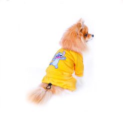 لباس زمستانی سگ مدل سرهمی (پا دار) توکرکی زرد