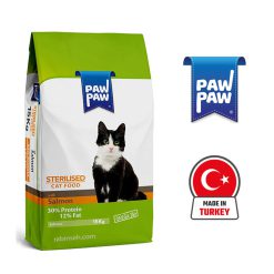 غذای خشک گربه بالغ عقیم شده پاوپاو ترکیه با طعم سالمون 1.5 کیلوگرم
