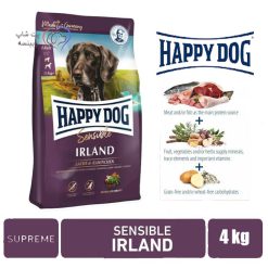 غذای خشک سگ بالغ حساس هپی داگ باطعم سالمون و خرگوش ایرلند 4 کیلوگرم (سنسیبل) + ارسال رایگان