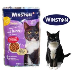پوچ گربه سنیور وینستون طعم مرغ مخصوص گربه مسن بد غذا 100 گرم (بسته بندی جدید)