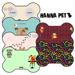 مت زیرانداز ظرف غذا و آب حناپت مدل استخوانی