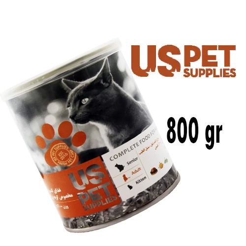 کنسرو گربه یو اس پت طعم مرغ و کدو تنبل و سنبل الطیب 800 گرم