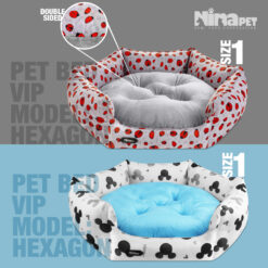 جای خواب سگ و گربه نیناپت سایز 1مدل شش ضلعی VIP (مناسب وزن 1 تا 9 کیلوگرم)