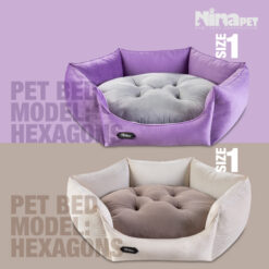 جای خواب سگ و گربه نیناپت مدل شش ضلعی (مناسب وزن 1 تا 9 کیلوگرم)