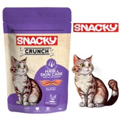 تشویقی گربه کرانچی اسنکی اسپانیا طعم مرغ / کنترل ریزش مو 60 گرم