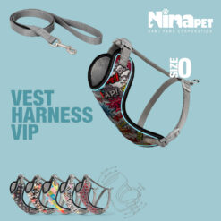 قلاده کتفی پد دار VIP نیناپت همراه با لید سایز 0 ( مناسب 2 تا 4 کیلوگرم )