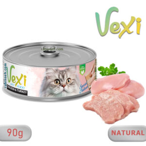 کنسرو نچرال گربه وکسی مرغ و بوقلمون 90 گرمی