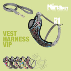 قلاده کتفی پد دار VIP نیناپت همراه با لید سایز ۱ ( مناسب وزن 4 تا 7 کیلوگرم )