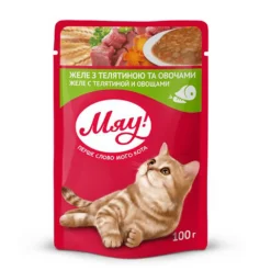 پوچ گربه میو اکراین طعم گوشت و هویج در ژله 100 گرمی
