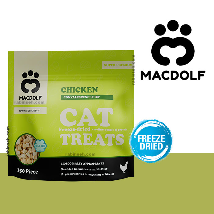 تشویقی گربه مکدولف مدل فریز دراید طعم مرغ 35 گرم