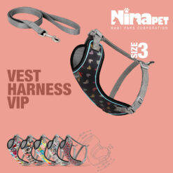 قلاده کتفی پد دار VIP نیناپت همراه با لید سایز 3 ( مناسب وزن 7 تا 15 کیلوگرم )