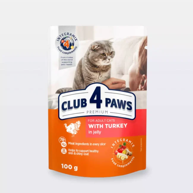 CLUB 4 PAWS cats with turkey in jelly 100 g