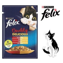 پوچ گربه فلیکس پورینا فرانسه طعم مرغ و گوشت در ژله 85 گرم