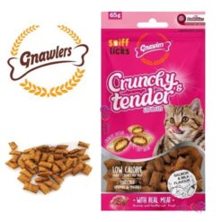 تشویقی گربه گناولز مغزدار پروبیوتیک طعم سالمون و شیر – 65 گرم