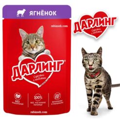 پوچ گربه دارلینگ روسیه طعم بره خورشتی 75 گرم