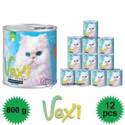کنسرو پته ای گربه وکسی مرغ و ماهی 800 گرم بسته 12 عددی