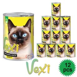 کنسرو پته ای گربه وکسی مرغ و برنج 400 گرمی در بسته 12 عددی