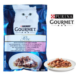 پوچ گورمت گربه ماهی اقیانوسی و میگو در سس گروی – 85 گرم