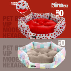جای خواب سگ و گربه نیناپت vip مدل شش ضلعی سایز صفر (مناسب وزن 1 تا 6 کیلوگرم)