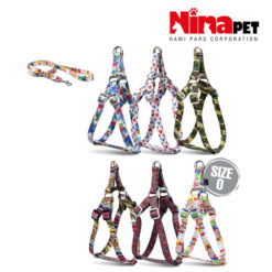 قلاده کتفی با بند سگ و گربه نیناپت VIP ریتم سایز 0 (مناسب وزن 2 تا 5 کیلوگرم)