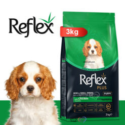 غذای خشک توله سگ رفلکس پلاس نژاد متوسط و کوچک طعم مرغ 3 کیلوگرم – اورجینال