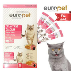 بستنی یوروپت گربه طعم گوساله و کلسیم 25 عددی – اورجینال