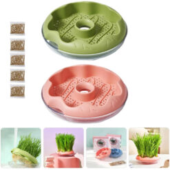 ظرف علف گربه و بذر علف گربه طرح گل