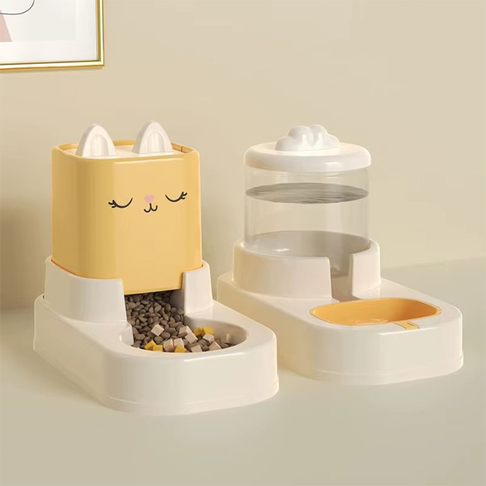 ست ظرف آب و غذا مخزن دار سگ و گربه مدل rabbit