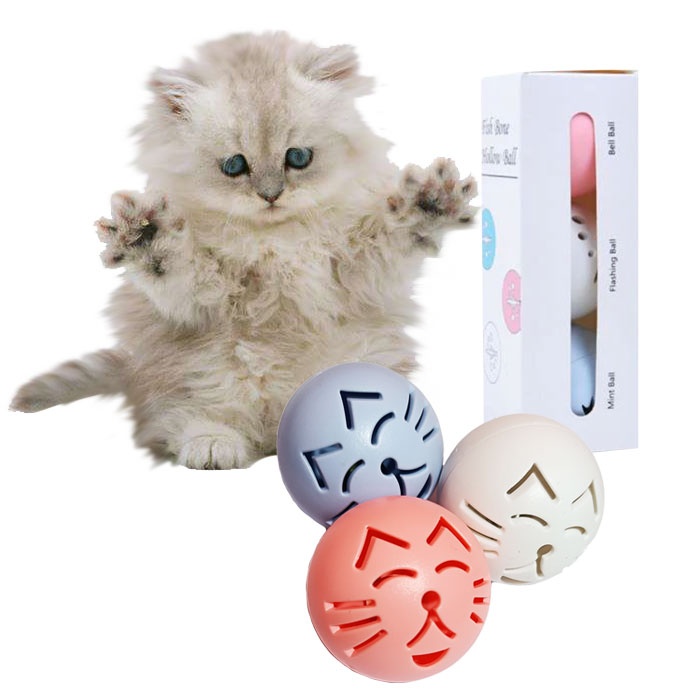اسباب بازی توپ گربه سه عددی هالوبال مدل صورت گربه