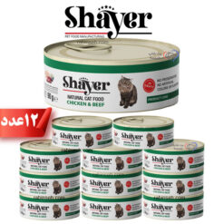 کنسرو گربه‌ نچرال شایر مرغ و گوشت 110 گرم بسته 12 عددی