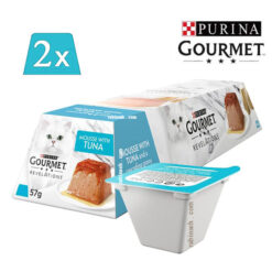 دسر گربه گورمت پته ای طعم گوشت ماهی تن 57 گرم ( آلمانی )