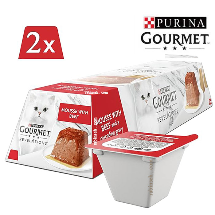 دسر گربه گورمت پته ای طعم گوشت گوساله 57 گرم ( آلمانی )