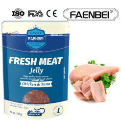 پوچ فنبی گربه طعم مرغ و تن در ژله 85 گرم