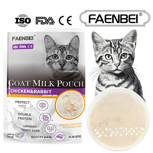 پوچ فنبی ریکاوری گربه طعم مرغ و خرگوش در سس شیر بز85 گرم